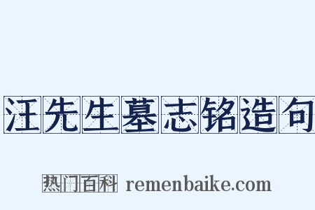 汪先生墓志铭造句是什么意思的图片